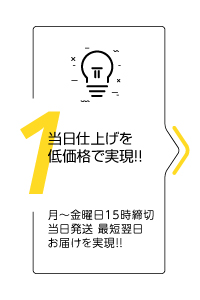 当日仕上げで低価格